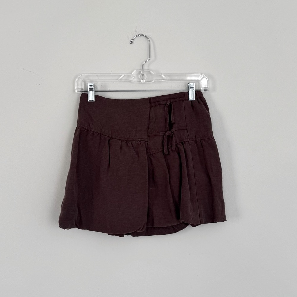 Zara Brown Pull On Bubble Skirt